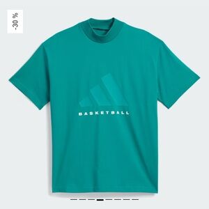Adidas Basketball Tee Unisex in teal green XL